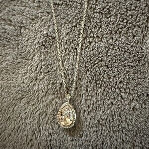Vintage Rare Swarovski Crystal Clear Teardrop Necklace.